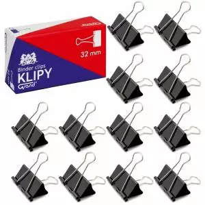 Klipy biurowe GRAND 32mm czarne 12szt