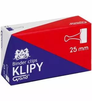 Klipy biurowe GRAND 25mm czarne 12szt