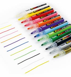 Markery akrylowe Fiorello GR-1106 12 kolorów