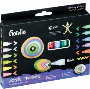 Markery akrylowe Fiorello GR-1106 12 kolorów