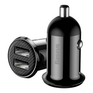 Ładowarka samochodowa Baseus Grain Pro 2x USB 4.8A czarna