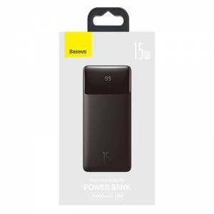 Powerbank Baseus Bipow 20000mAh, 2xUSB, USB-C, 15W czarny
