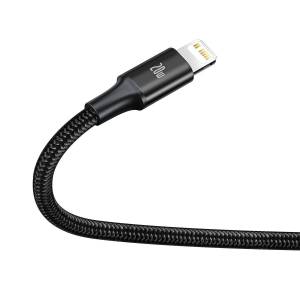 Kabel USB 3w1 Baseus Rapid Series, micro USB / Lightning / USB-C, 20W, 1.5m black