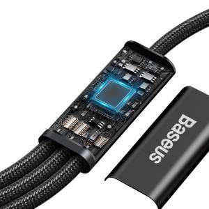 Kabel USB 3w1 Baseus Rapid Series, micro USB / Lightning / USB-C, 20W, 1.5m black