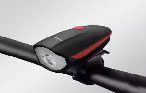 Lampka Rowerowa Z Dzwonkiem Elektrycznym Rockbros Czarno-Czerwona